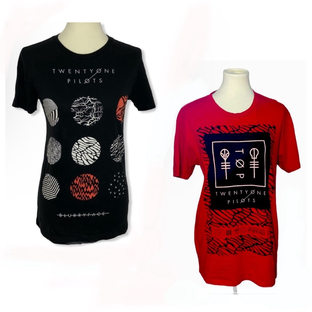 Twenty One Pilots Bundle Graphic Tees Concert Band Black Red